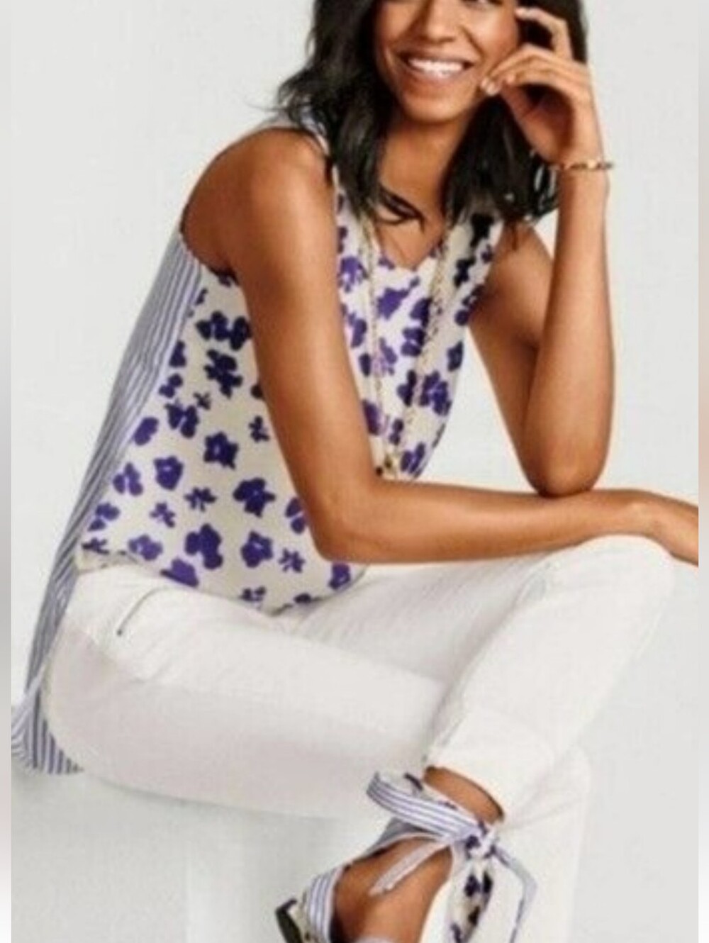 CABI BONITA HI LOW SLEEVELESS TUNIC TOP